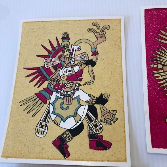 Vintage Artisan Aztec Art Handmade Postcards Hecho en Mexico LOT #3 - Picture 3 of 6